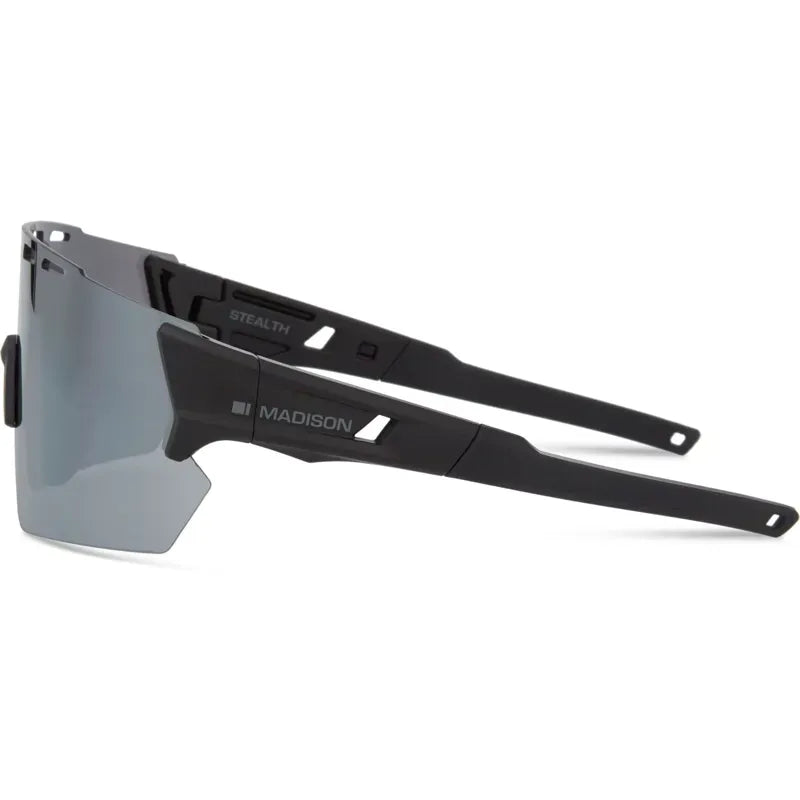 Madison Stealth Silver Mirror Lens Sunglasses in Black