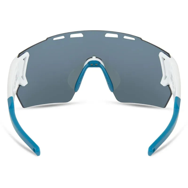 Madison Stealth Blue Mirror Lens Sunglasses in White